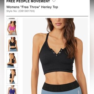NWT: Free People Free Throw Henley Size Medium in Black